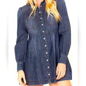 SHYANNE: Long Sleeve Denim Shirt Dress (M)